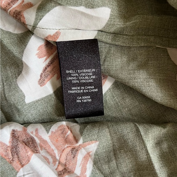 Sage Green Dress with Flowers - size small - Picture 4 of 7